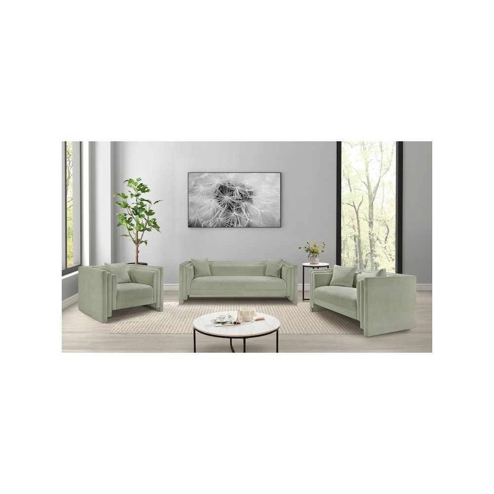 Everett Mint Chenille Fabric Chair