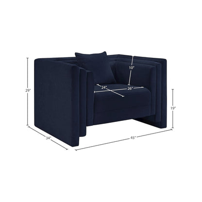 Everett Navy Chenille Fabric Chair