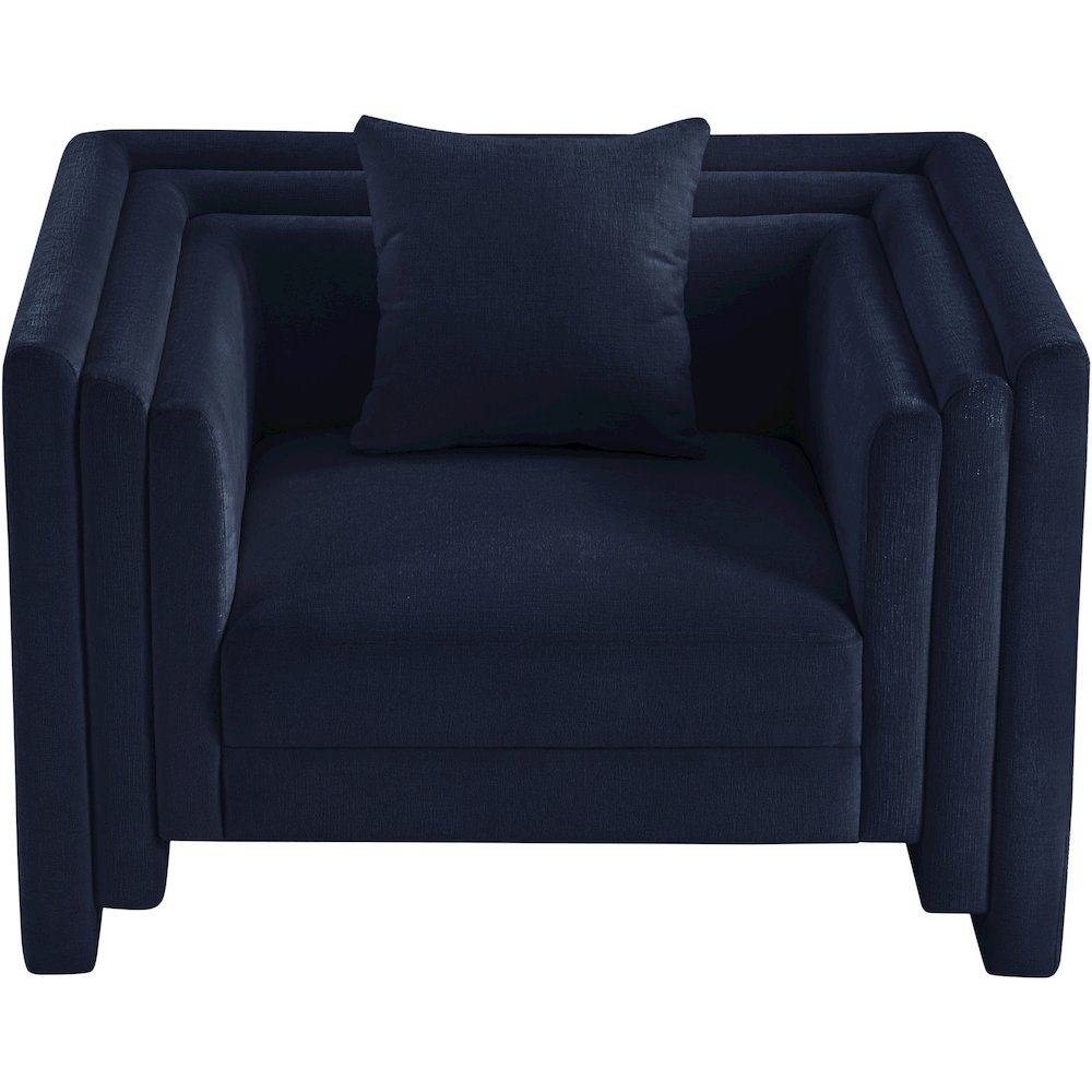 Everett Navy Chenille Fabric Chair