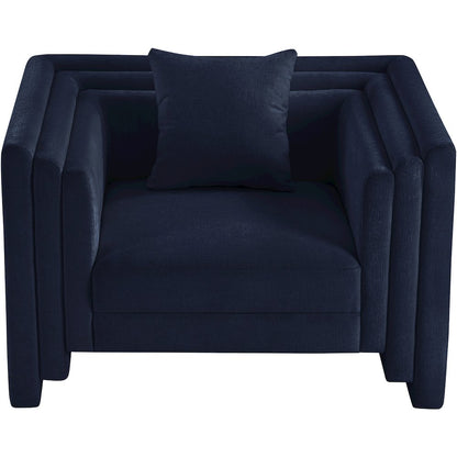 Everett Navy Chenille Fabric Chair
