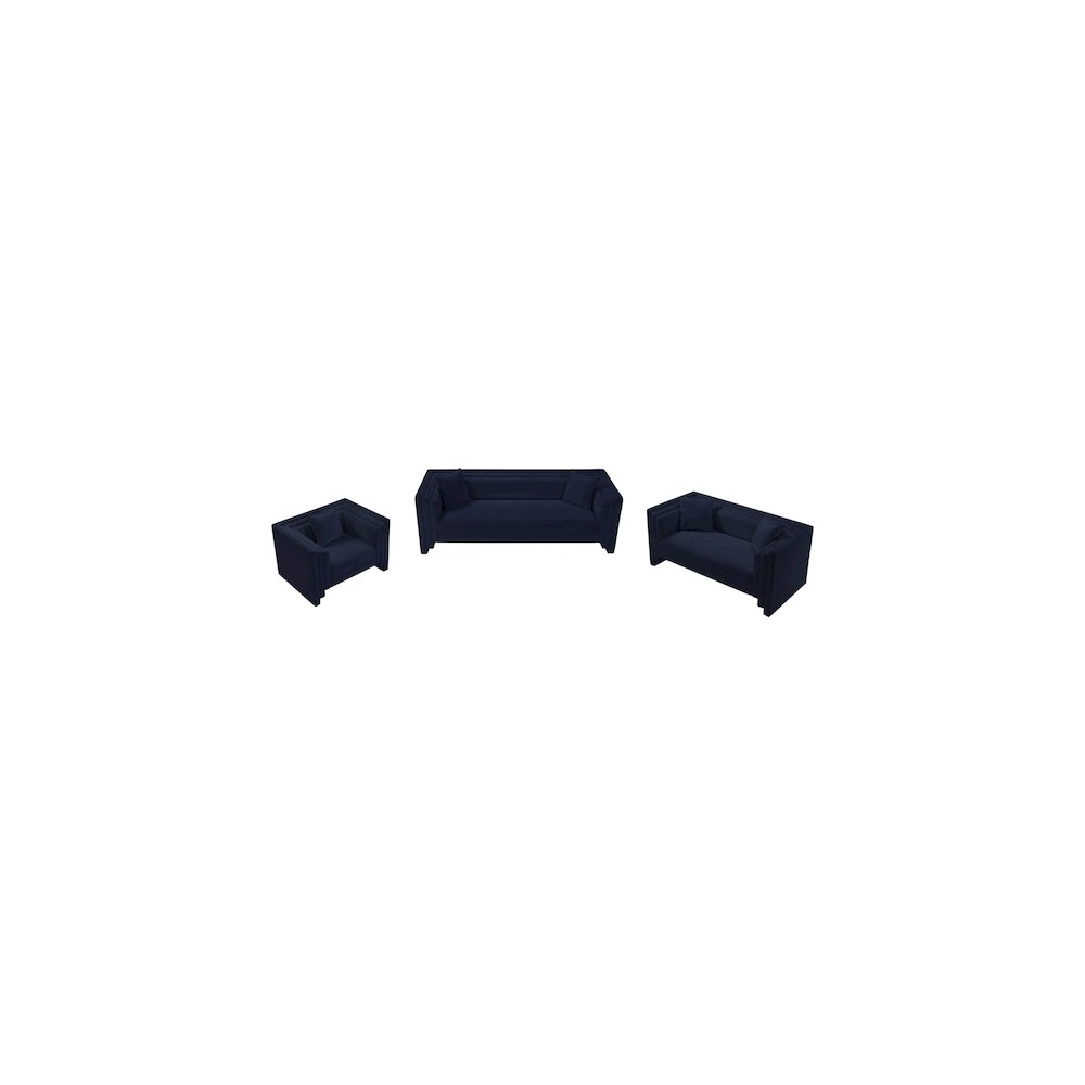 Everett Navy Chenille Fabric Loveseat