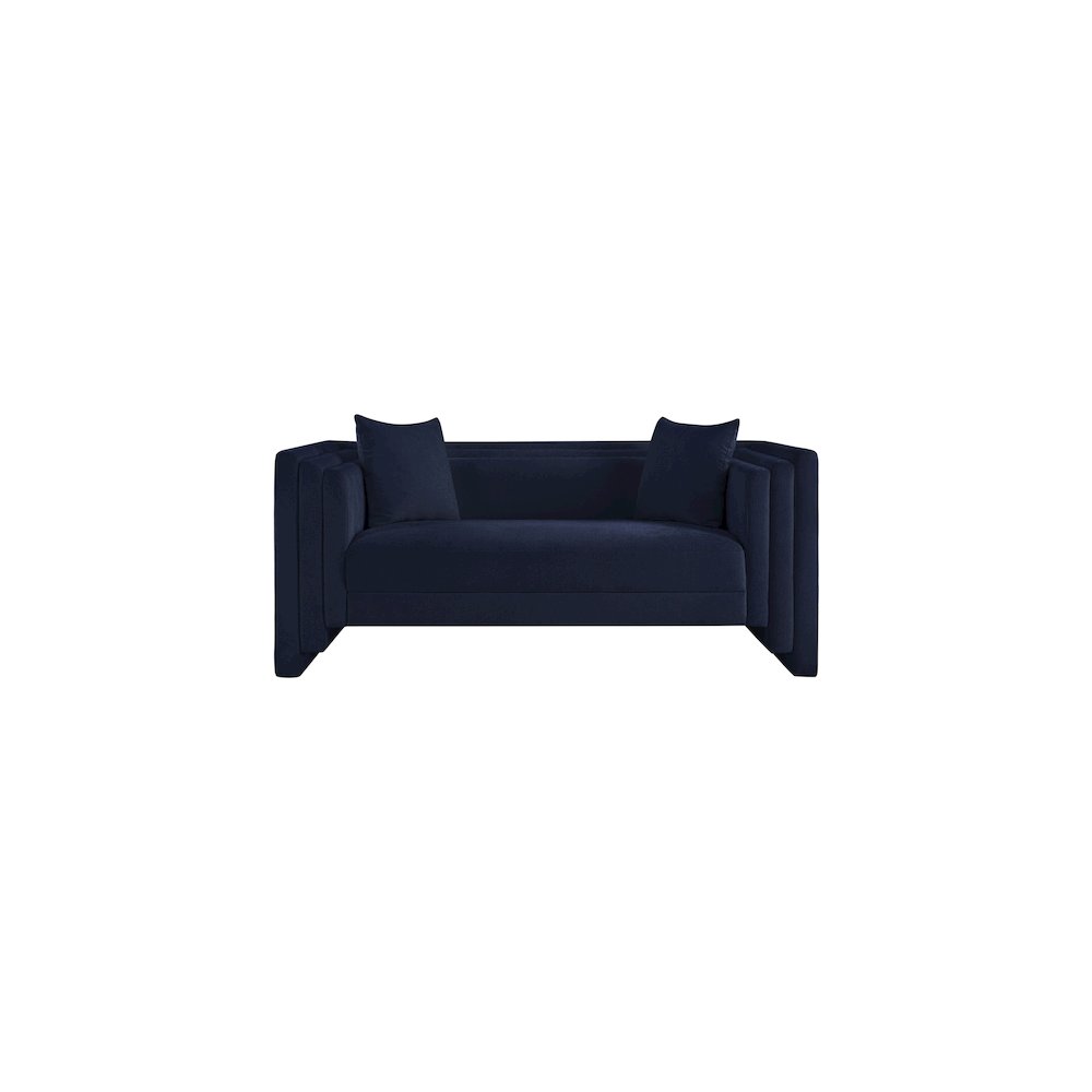 Everett Navy Chenille Fabric Loveseat