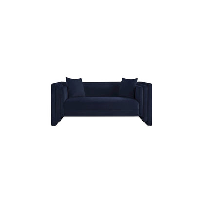 Everett Navy Chenille Fabric Loveseat