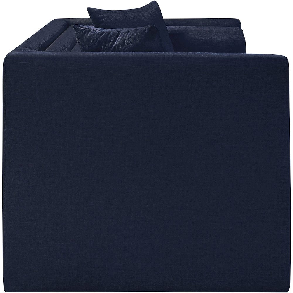 Everett Navy Chenille Fabric Loveseat
