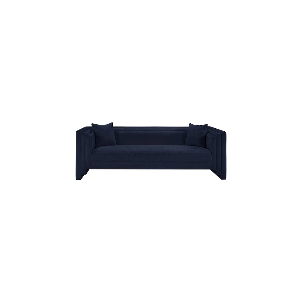 Everett Navy Chenille Fabric Sofa