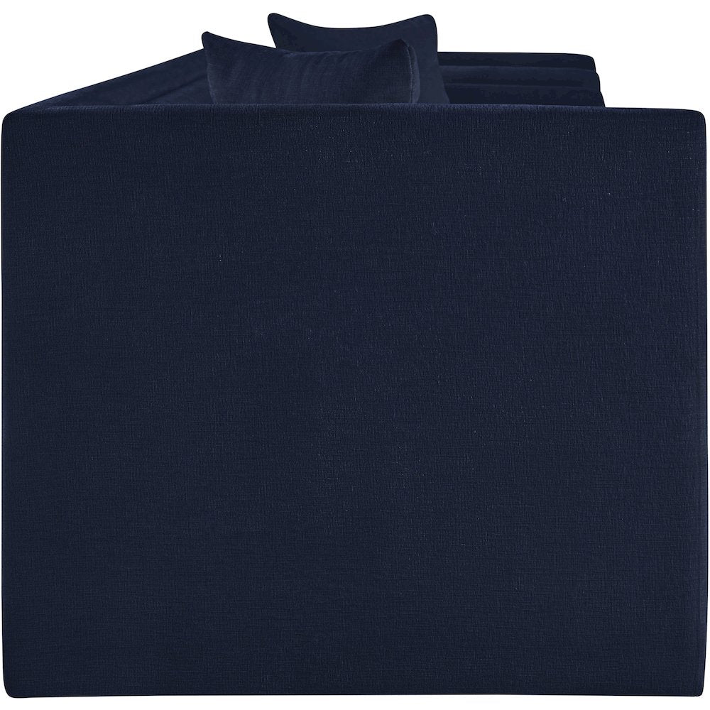 Everett Navy Chenille Fabric Sofa