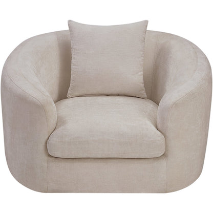 Penelope Beige Chenille Fabric Chair