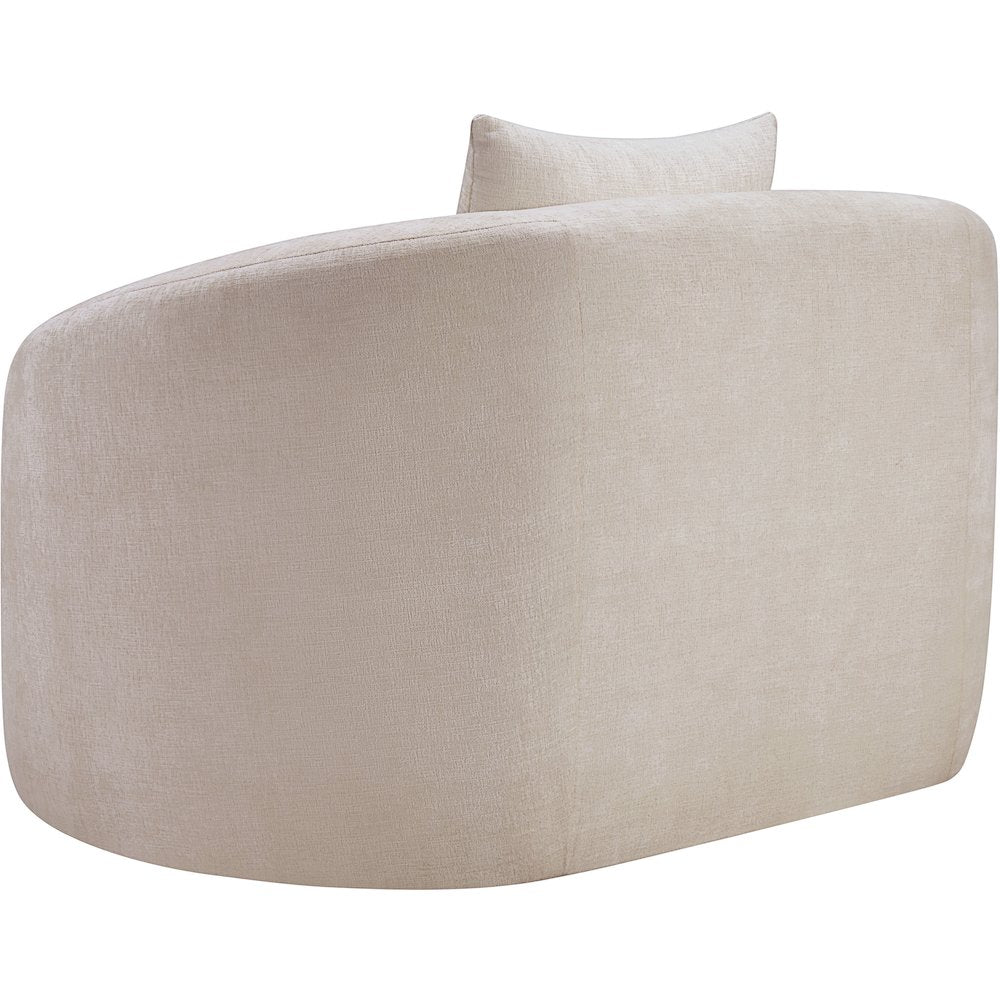 Penelope Beige Chenille Fabric Chair