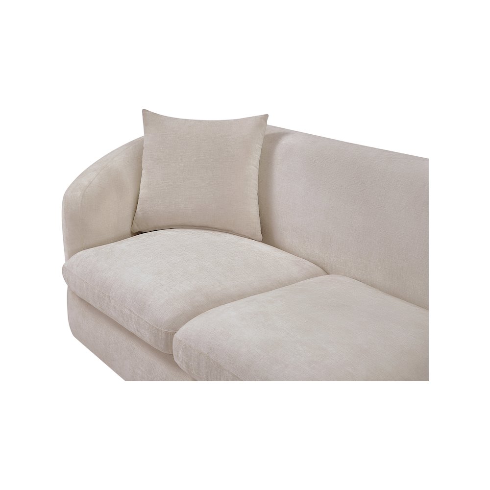 Penelope Beige Chenille Fabric Loveseat
