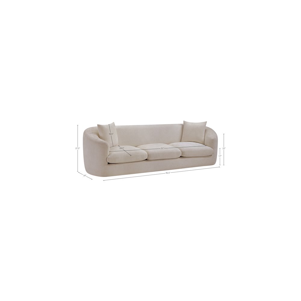 Penelope Beige Chenille Fabric Sofa