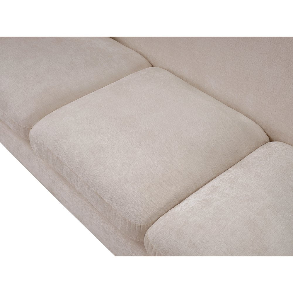Penelope Beige Chenille Fabric Sofa