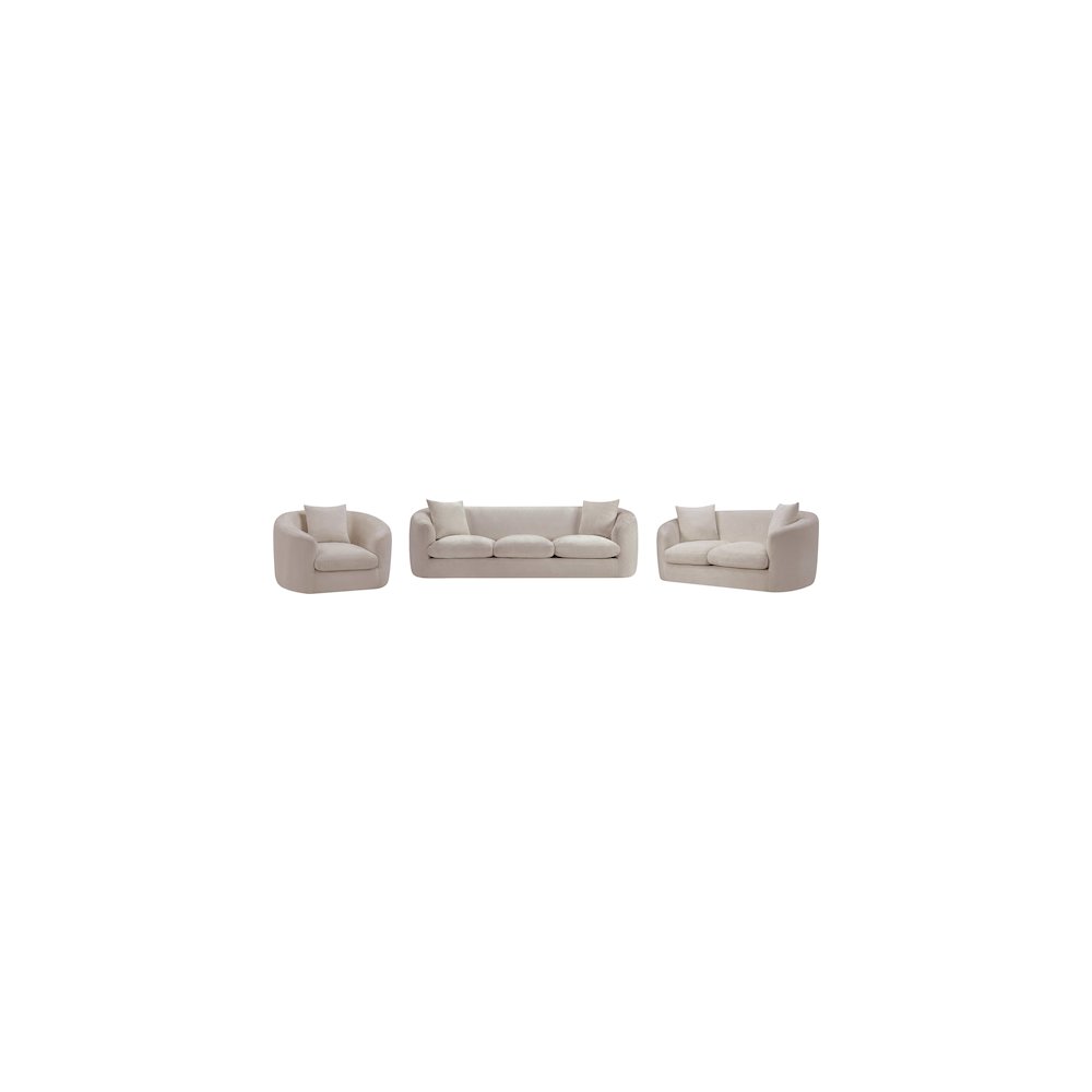 Penelope Beige Chenille Fabric Sofa