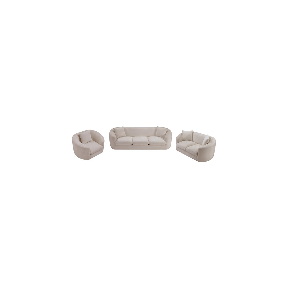 Penelope Beige Chenille Fabric Sofa