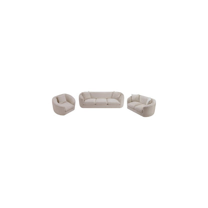 Penelope Beige Chenille Fabric Sofa