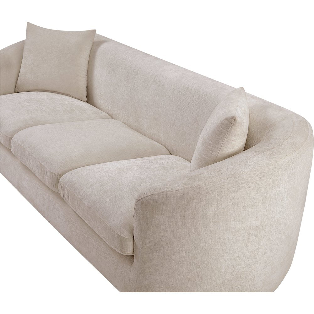 Penelope Beige Chenille Fabric Sofa