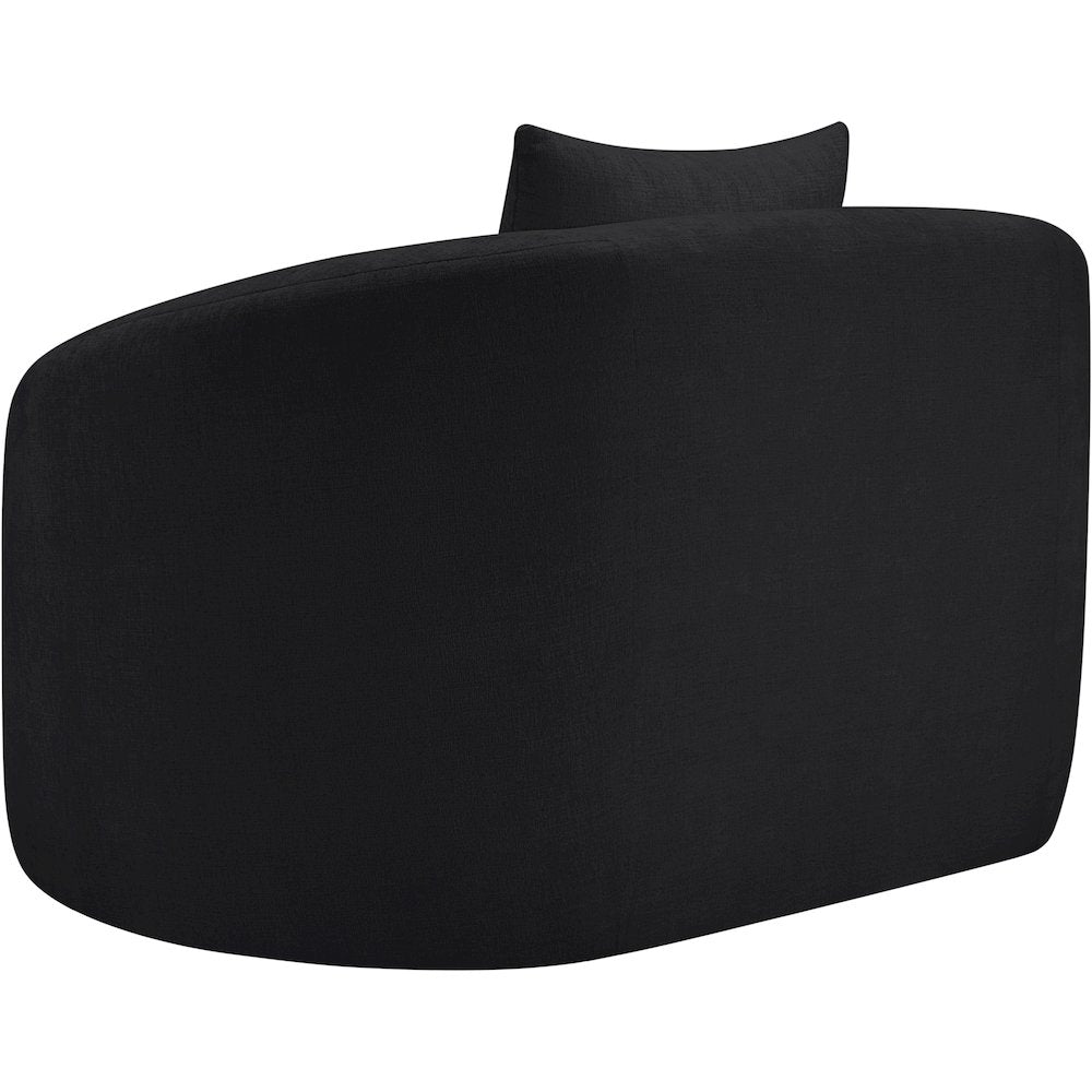 Penelope Black Chenille Fabric Chair