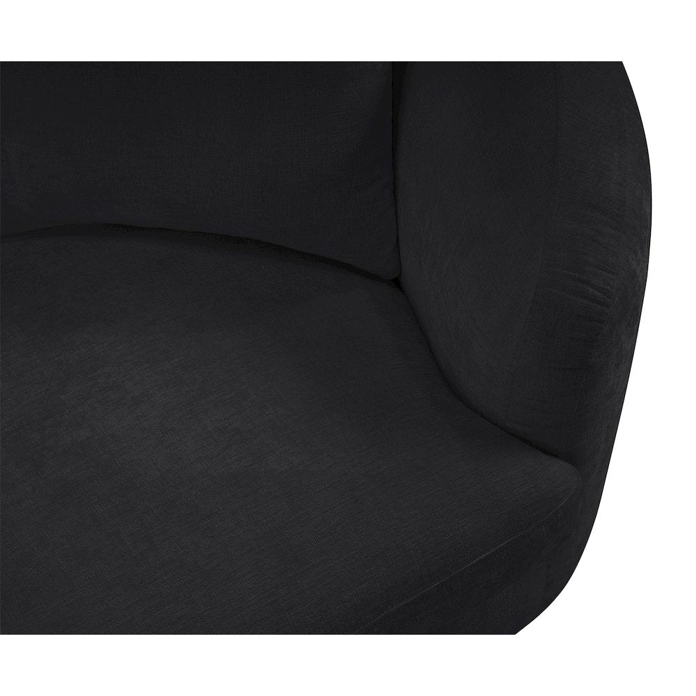 Penelope Black Chenille Fabric Chair