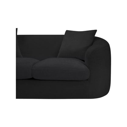 Penelope Black Chenille Fabric Loveseat