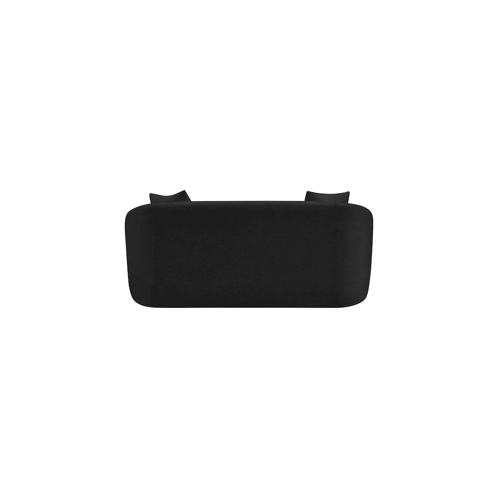 Penelope Black Chenille Fabric Loveseat