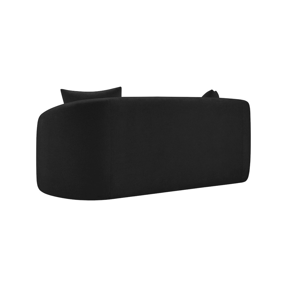 Penelope Black Chenille Fabric Loveseat