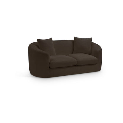 Penelope Brown Chenille Fabric Loveseat
