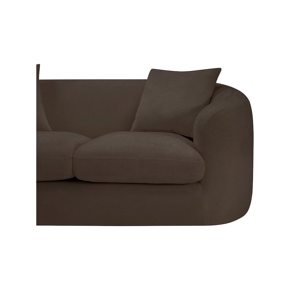 Penelope Brown Chenille Fabric Loveseat