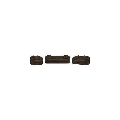 Penelope Brown Chenille Fabric Loveseat