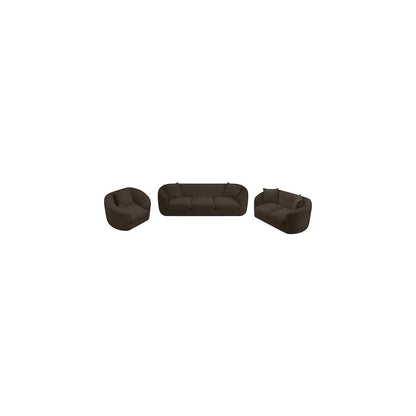 Penelope Brown Chenille Fabric Loveseat