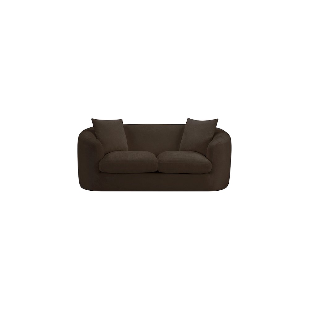 Penelope Brown Chenille Fabric Loveseat