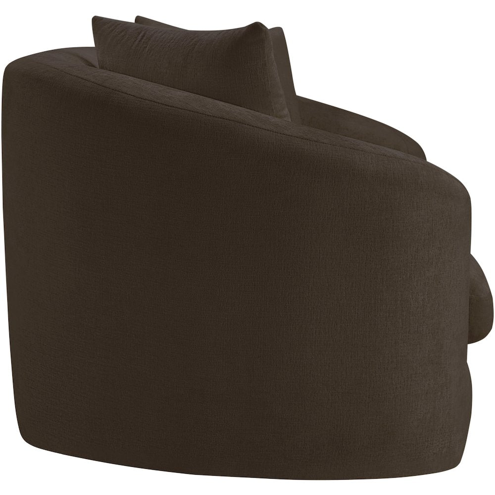 Penelope Brown Chenille Fabric Loveseat