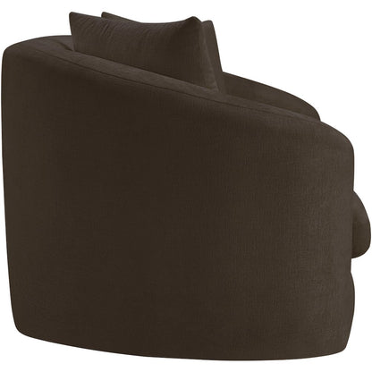Penelope Brown Chenille Fabric Loveseat