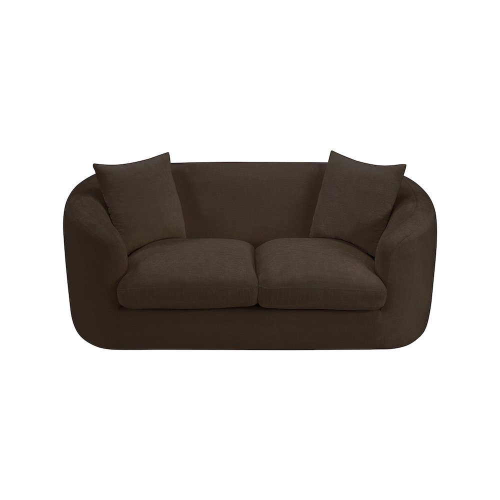 Penelope Brown Chenille Fabric Loveseat
