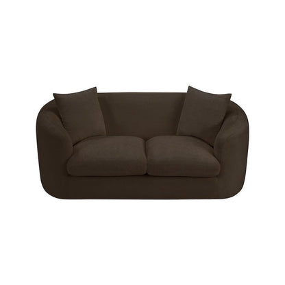 Penelope Brown Chenille Fabric Loveseat