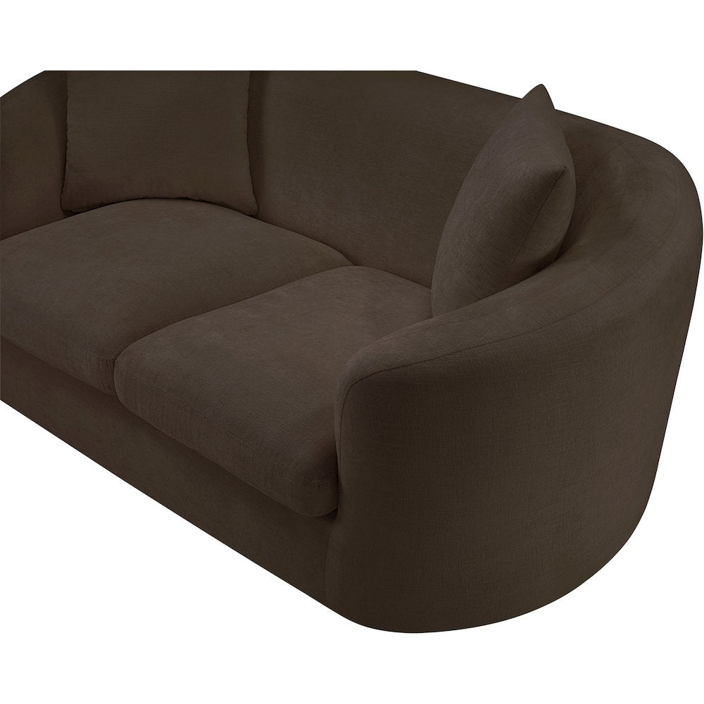 Penelope Brown Chenille Fabric Loveseat