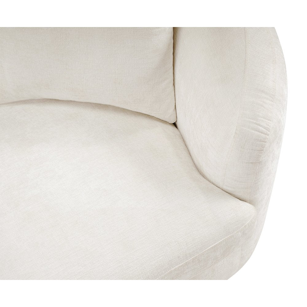 Penelope Cream Chenille Fabric Chair