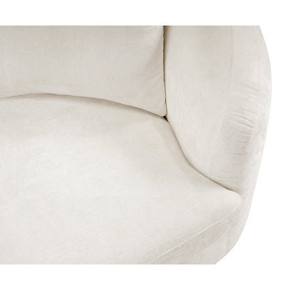Penelope Cream Chenille Fabric Chair