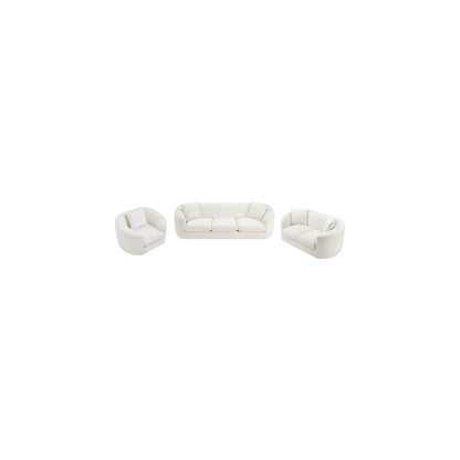 Penelope Cream Chenille Fabric Loveseat