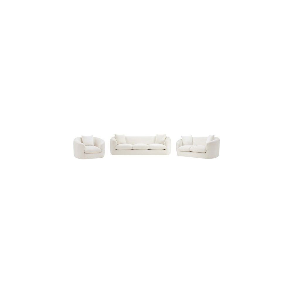 Penelope Cream Chenille Fabric Sofa