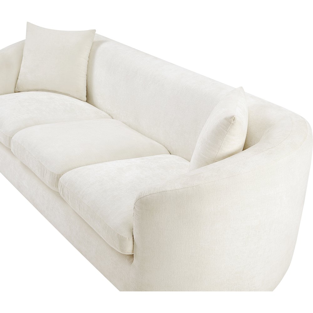 Penelope Cream Chenille Fabric Sofa