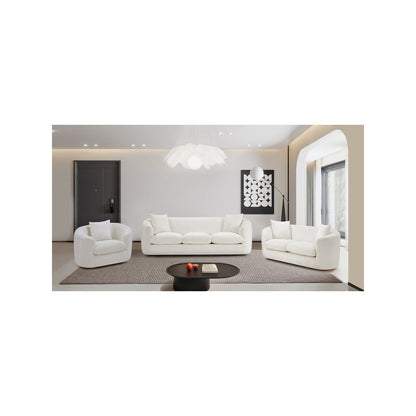 Penelope Cream Chenille Fabric Sofa
