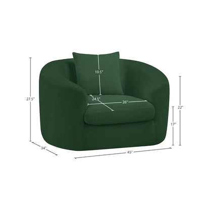 Penelope Green Chenille Fabric Chair
