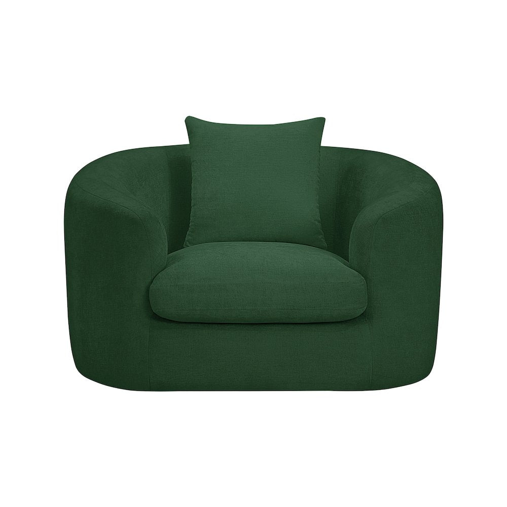 Penelope Green Chenille Fabric Chair