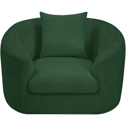 Penelope Green Chenille Fabric Chair