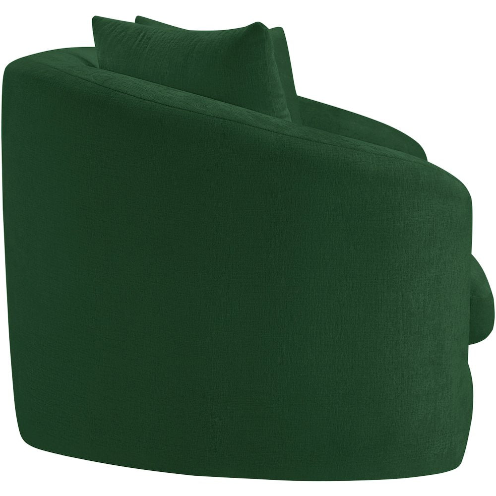 Penelope Green Chenille Fabric Loveseat