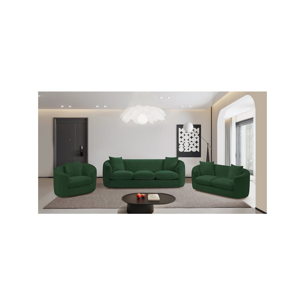 Penelope Green Chenille Fabric Sofa