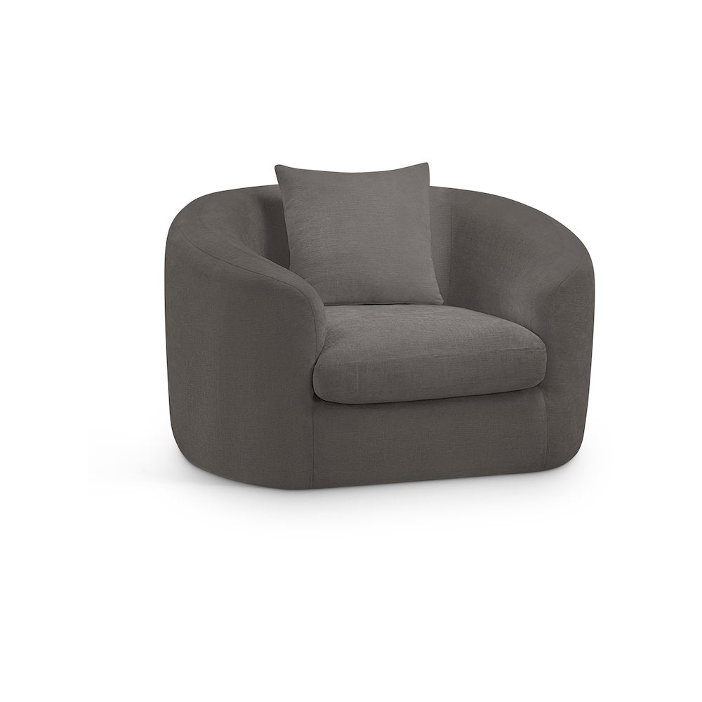 Penelope Grey Chenille Fabric Chair