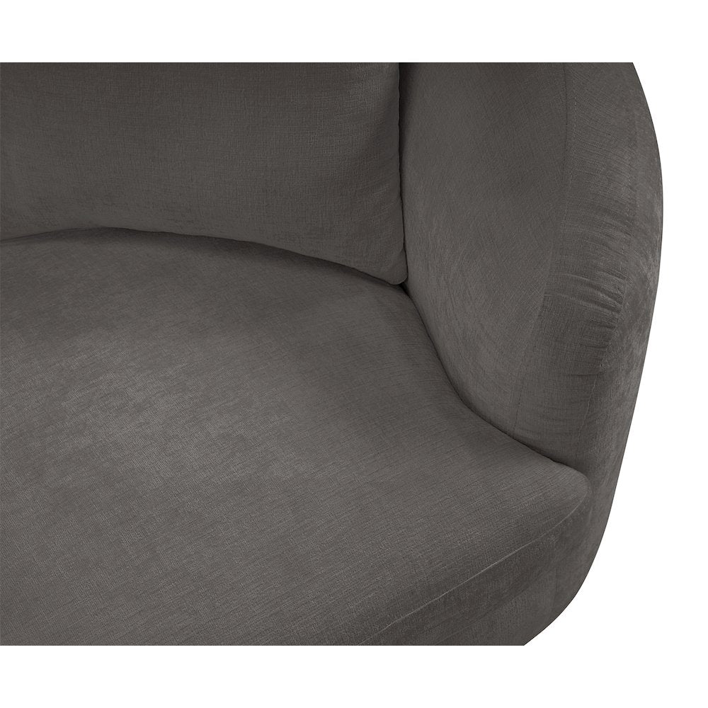 Penelope Grey Chenille Fabric Chair