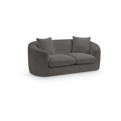 Penelope Grey Chenille Fabric Loveseat