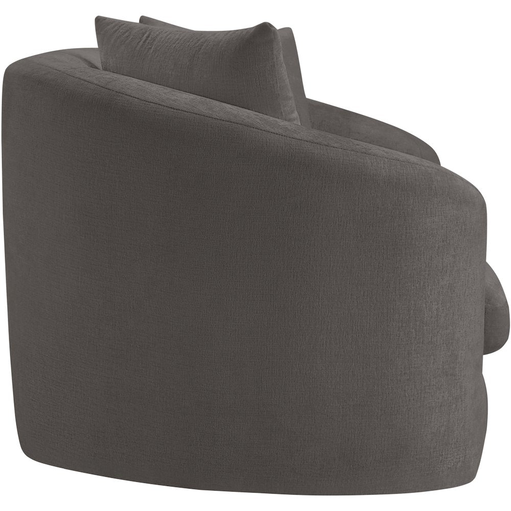 Penelope Grey Chenille Fabric Loveseat