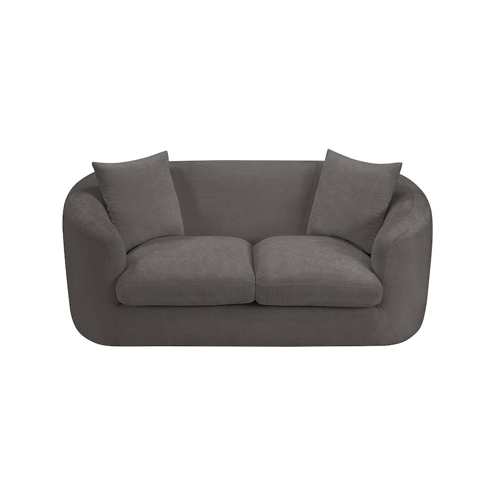 Penelope Grey Chenille Fabric Loveseat